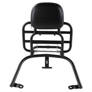 Rack, Prima Rear Black w/Backrest for Vespa LX (2-Valve)