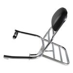 Rack, Prima Rear w/Backrest for 50cc - 200i Lance Cali, Havana