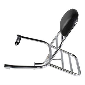 Rack, Prima Rear w/Backrest for 50cc - 200i Lance Cali, Havana