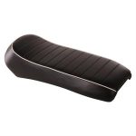 Seat, Low Profile Single Black, White Piping Cutback Saddle for Royal Alloy GT150, GP300S