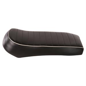 Seat, Low Profile Single Black, White Piping Cutback Saddle for Royal Alloy GT150, GP300S - Image 2