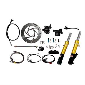 Front End Disc Conversion Kit, NCY Gold for 50cc Honda Ruckus, Metropolitan
