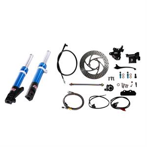 Front End Disc Conversion Kit, NCY Blue for 50cc Honda Ruckus, Metropolitan