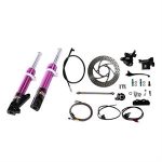 Front End Disc Conversion Kit, NCY Purple for 50cc Honda Ruckus, Metropolitan