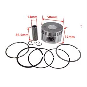 Piston Kit, 50mm for 50cc 4-Stroke 139QMB Scooters - Image 2