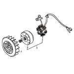 E08 - Generator, Flywheel for 125cc Lance Scooters
