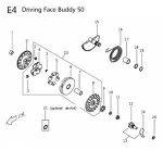 E04 - Driving Face for 50cc 2-Stroke Genuine Buddy, RH