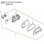 E10 - Air Box for 50cc 2-Stroke Genuine Buddy