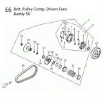 E06 - Belt, Pulley for 50cc 2-Stroke Genuine Buddy