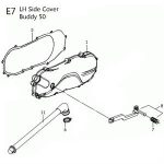 E07 - Transmission Cover for 50cc 2-Stroke Genuine Buddy