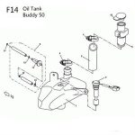 F14 - Oil Tank for 50cc 2-Stroke Genuine Buddy