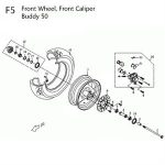 F05 - Front Wheel for 50cc 2-Stroke Genuine Buddy