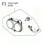 F01 - Headlight for 50cc 2-Stroke Genuine RH, Rattler