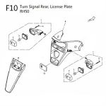 F10 - Rear Turn Signals for 50cc 2-Stroke Genuine RH