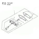 F11 - Tail Light for 50cc 2-Stroke Genuine RH