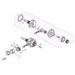 E05 - Crankshaft, Piston for 50cc Genuine Venture