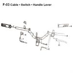 F03 - Handlebar, Cable, Switch for 50cc - 150cc Lance PCH