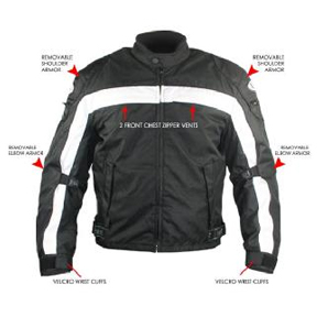 Jacket, Men's Waterproof Tri-Tex Fabric Motorcycle Jacket with Level-3 Advanced Armor - Image 3
